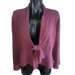 Marallis Collection Burgundy Tie-Front Cardigan XL